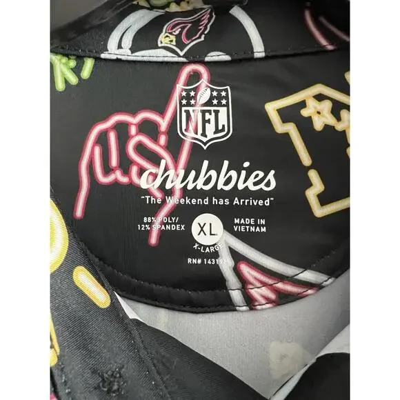 Chubbies Neon NFL Arizona Cardinals XL Polo Shirt NWT Football - Picture 3 of 7